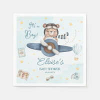 Aventure mignonne Ours bleu Avion Oh Baby shower g