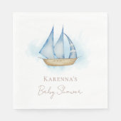 Serviette En Papier Aventure nautique Baby shower blanc serviettes (Devant)