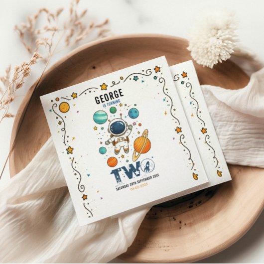Serviette En Papier Aventure spatiale 2e anniversaire | Fête dans l'es