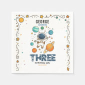 Serviette En Papier Aventure spatiale 3e anniversaire | Fête dans l'es (Devant)