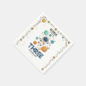 Serviette En Papier Aventure spatiale 3e anniversaire | Fête dans l'es (Coin)