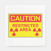 Serviette En Papier Avertissement de danger de rayonnement dans les zo (Devant)