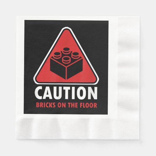 Serviette En Papier Avertissement Drôle Prudence Blocs De Construction (Devant)