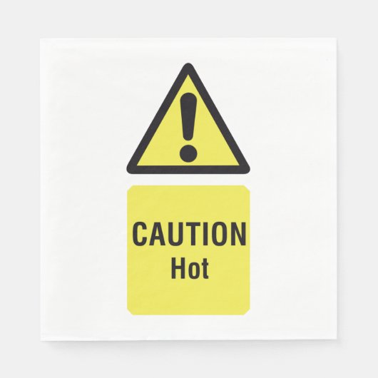 Serviette En Papier Avertissement jaune gras Sécurité des signes chaud (Devant)