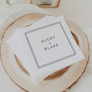 Serviette En Papier AVERTISSEMENT minimaliste moderne Mariage double f