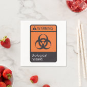 Serviette En Papier Avertissement Papier à risques biologiques serviet (En situation)