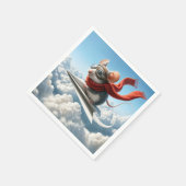 Serviette En Papier Aviateur Souris Piloter un avion en papier (Coin)