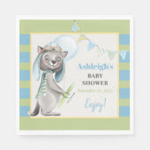 Serviette En Papier Aviateur Wolf, Baby shower rayé (Devant)