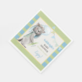 Serviette En Papier Aviateur Wolf, Baby shower rayé (Coin)