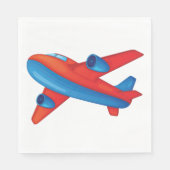 Serviette En Papier Avion à réaction coloré rouge et bleu (Devant)