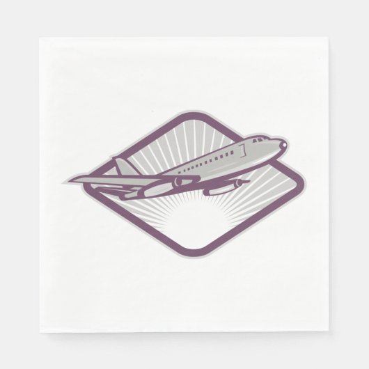Serviette En Papier Avion à réaction rétro vintage aviation (Devant)
