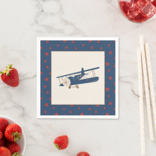 Serviette En Papier Avion Anniversaire Napkin - Garçon