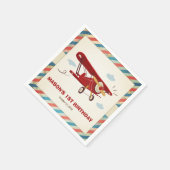 Serviette En Papier Avion Anniversaire Napkins Aventure Avion de voyag (Coin)