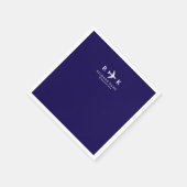 Serviette En Papier Avion avec initiales - Logo pilote bleu (Coin)