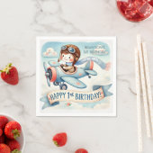 Serviette En Papier Avion Boy 1er anniversaire (En situation)