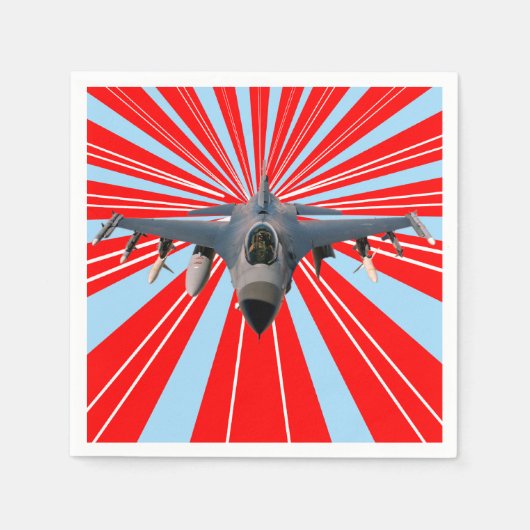 Serviette En Papier Avion de chasse (Devant)