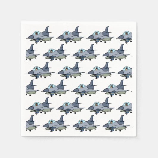 Serviette En Papier Avion de combat Jour d'anniversaire (Devant)