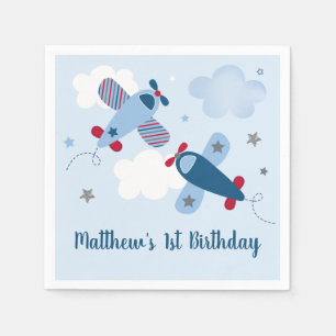 Serviette En Papier Avion étoiles nuages Anniversaire