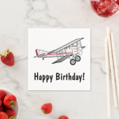 Serviette En Papier Avion Joyeux anniversaire (En situation)