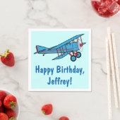 Serviette En Papier Avion Joyeux Anniversaire Nom Personnalisable (En situation)
