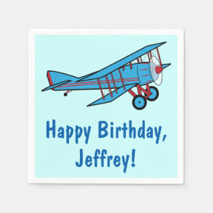 Serviette En Papier Avion Joyeux Anniversaire Nom Personnalisable