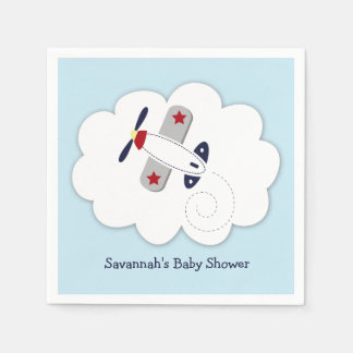 Serviette En Papier Avion Little Aviator Custom Party Napkin