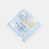 Serviette En Papier Avion, Nuages & Etoiles, Bleu, Bébé garçon, mignon (Coin)