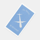 Serviette En Papier Avion sur bleu Personnalisé (Coin)