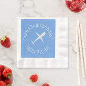 Serviette En Papier Avion sur bleu Personnalisé (En situation)
