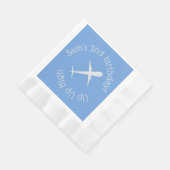 Serviette En Papier Avion sur bleu Personnalisé (Coin)