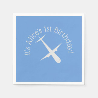 Serviette En Papier Avion sur bleu Personnalisé