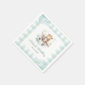 Serviette En Papier Avion Teddy Bear Pastel En vichy 1er anniversaire (Coin)