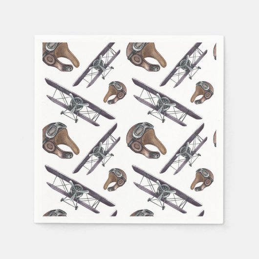 Serviette En Papier Avion Vintage  (Devant)