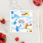 Serviette En Papier Avion vintage Avion Partie d'anniversaire (En situation)