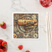 Serviette En Papier Avion vintage Steampunk (En situation)