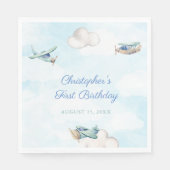 Serviette En Papier Avion Voyage Thème Anniversaire Fête Ou Douche (Devant)