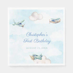 Serviette En Papier Avion Voyage Thème Anniversaire Fête Ou Douche