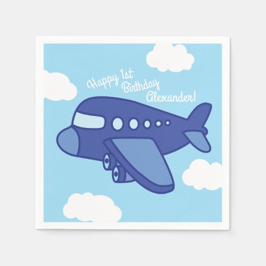 Serviette En Papier Avions et Jets mignons 1ère fête d'anniversaire (Devant)
