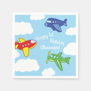 Serviette En Papier Avions et Jets mignons 1ère fête d'anniversaire