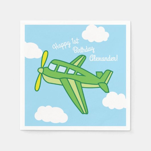 Serviette En Papier Avions et Jets mignons 1ère fête d'anniversaire (Devant)