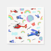 Serviette En Papier Avions, hélicoptères et ballons (Devant)