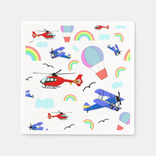 Serviette En Papier Avions, hélicoptères et ballons