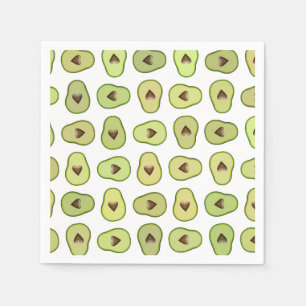 Serviette En Papier Avocado Heart Fruit Baby shower alimentaire tendan