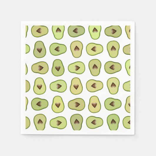 Serviette En Papier Avocado Heart Fruit Baby shower alimentaire tendan (Devant)