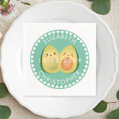 Serviette En Papier Avocados Whimsical Moderne Sympa Soirée de Mariage