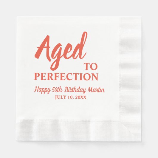 Serviette En Papier Avoir atteint la perfection 50e Anniversaire servi (Devant)