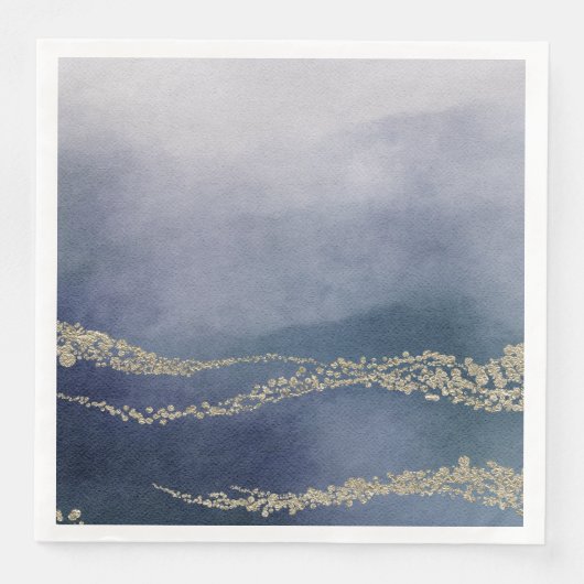 Serviette En Papier Awash Elegant Aquarelle dans le Mariage Surf (Devant)
