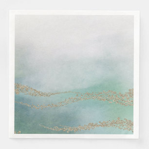 Serviette En Papier Awash Elegant Aquarelle dans Ocean Mariage