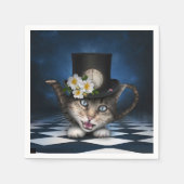 Serviette En Papier Awesome Mad Hatter Teapot Chat Conception Whimsica (Devant)