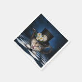 Serviette En Papier Awesome Mad Hatter Teapot Chat Conception Whimsica (Coin)